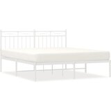  The Living Store Kovinski posteljni okvir z vzglavjem bel 160x200 cm - Posteljni Okvir, (21502771) | Shoptok.si