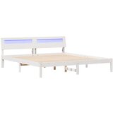  Krevetna konstrukcija Bijelo 200 x 200 cm Čvrsto borovo drvo | shoptok.hr