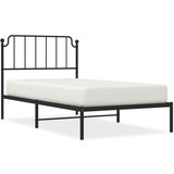 Metalni Kovinski posteljni okvir z vzglavjem črn 100x190 cm | Shoptok.si