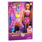 Anlily modna lutka u ružičastoj haljini s torbicama, cipelama i dodacima | shoptok.hr