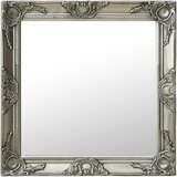 vidaXL Stensko ogledalo v baročnem stilu 60x60 cm srebrno Cene