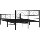  Metalni okvir kreveta uzglavlje i podnožje crni 140x200 cm | shoptok.hr