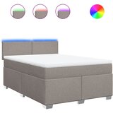 vidaXL box spring postelja z vzmetnico taupe 140x200 cm blago, (21310610) | Shoptok.si