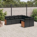 vidaXL 8-dijelni set vrtnih sofa od poliratana s jastucima crni | shoptok.hr