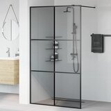  Zid za walk-in tuš Crna 115 x 195 cm Staklo otporno na udarce | shoptok.hr