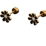  Naušnica Flower - Zlatna / Crna KP21747 | shoptok.hr
