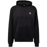 Adidas Sweater majica 'Essentials+ Trefoil Reverse Material' crna / bijela