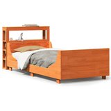 Maison Chic Posteljni okvir - Enojna postelja - Postelja za odrasle brez vzmetnice voščeno rjav 75x190 cm borovina-J13454, (21773692) | Shoptok.si