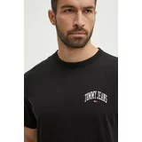 Tommy Jeans Bombažna kratka majica moška, črna barva, DM0DM18665