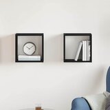  Zidne kockaste police 2 kom crni hrast 30x15x30 cm inženjersko drvo | Shoptok.si