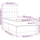Box spring krevet s madracem svjetlosivi 90x190 cm od tkanine | shoptok.hr