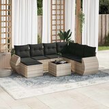  8-dijelni set vrtnih sofa od poliratana s jastucima svjetlosivi | shoptok.hr