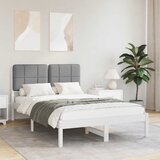 vidaXL Posteljni okvir z oblazinjenim vzglavjem Svetlo siva | Shoptok.si