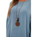 Kesi Włoski Women's set with viscose blouse with necklace and jeans pants blue | shoptok.hr