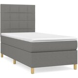 Krevet s oprugama i madracem tamnosivi 90 x 190 cm od tkanine | shoptok.hr