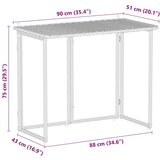 vidaXL Zložljiva vrtna miza Beige 90x51x75 cm Poly Rattan | Shoptok.si