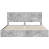  Krevet s od storage s uzglavljem Betonski sivi 200 x 200 cm | shoptok.hr
