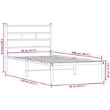 vidaXL Kovinski posteljni okvir brez vzmetnice dimljen hrast 80x200 cm | Shoptok.si