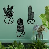 Wallity zidna dekoracija Cactus-1, 25 x 45 cm, crna | ePonuda.com