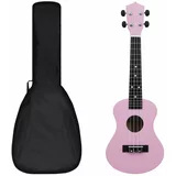 vidaXL otroški ukulele soprano s torbo roza 23"