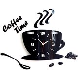  Moderni zidni satovi COFFE TIME 3D BLACK black (zidni satovi) | ePonuda.com
