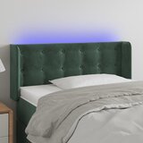 vidaXL LED uzglavlje tamnozeleno 103x16x78/88 cm baršunasto | shoptok.hr