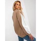 Fashion Hunters Dark beige hoodie with parked sleeves | Shoptok.si