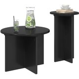  Set pomoćnih stolića 2 pcs Crni hrast Konstruirano drvo | Eponuda.com