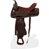 vidaXL Western sedlo, uzda in oprsnica pravo usnje 17" rjave barve | Shoptok.si