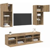 TV zidne jedinice s LED-om 5 pcs Umjetnički hrast | Eponuda.com