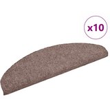  Prostirke za stepenice, samoljepljive, 10 kom. 65x21x4 cm, svijetlosmeđe, poluokrugle, velike | shoptok.hr