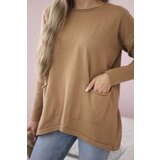Kesi Sweater with front pockets Camel | shoptok.hr