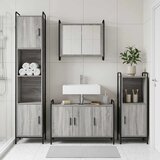  Set ormarića za kupaonicu 2 kom. Siva Sonoma 65 5 x 34 x 61 cm - Siva Sonoma Ormar s umivaonikom (3 vrata) + viseći ormar Cijene