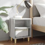 vidaXL noćni ormarić s drvenim nogama boja sivog hrasta 40x30x50 cm | shoptok.hr