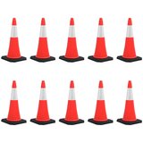 vidaXL Odsevni prometni stožci z močnimi podstavki 10 kosov 75 cm Cene