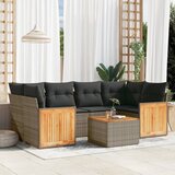  The Living Store Vrtna sedežna garnitura 7-delna z blazinami siv poli ratan - Vrtna Sedežna Garniture, (21478500) | Shoptok.si