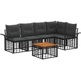  Set vanjskih sofa 6 pcs Crna i tamno siva Poliester - Crna i tamno siva sa stolom | shoptok.hr