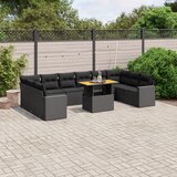 The Living Store Vrtna sedežna garnitura 11-delna z blazinami črn poli ratan - Vrtna Sedežna Garniture, (21479843) | Shoptok.si