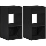 Maison Chic 2 kose Nočne omarice - Nočne mize s predalom črna hrast 35x34x66,5 cm, (21689448) | Shoptok.si