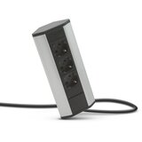 Delight kotni razdelilec za kuhinjski pult 3 vtičnice alu ohišje 250V 16A | Shoptok.si