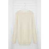 Trendyol men's ecru slim fit crew neck raglan sleeve seamless basic knitwear sweater | ePonuda.com
