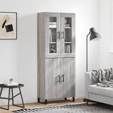vidaXL Visoka komoda siva sonoma 69,5x34x180 cm inženirski les Cene