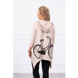 Kesi Sweatshirt with cycling print beige Cene