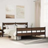  Metalni okvir kreveta bez madraca smeđa boja hrasta 183x213 cm | shoptok.hr