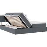  Krevet s LED trakama s pohranom Tamno siva 200 x 200 cm Baršun | shoptok.hr
