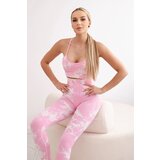 Kesi Włoski Włoski Fitness set top with adjustable straps + push up leggings light pink | shoptok.hr