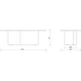 noo.ma Bež klubska mizica z mizno ploščo v hrastovem dekorju 50x115 cm Looi – | Shoptok.si