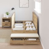  Postelja z dodatnim prostorom za shranjevanje Hrast Les 75 x 190 cm, (22103233) | Shoptok.si