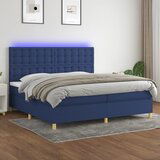 The Living Store Box spring postelja z vzmetnico LED modra 200x200 cm blago - Box Spring Postelja, (21520996) Cene