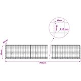  Gabion s žicom debljine 3,5 mm i mrežom 10x10 cm 700x30x50 cm | shoptok.hr